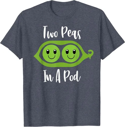 Vista 46 de Two Peas in A Pod Couples Matching Best Friend Cute Veg T-Shirt Baby Blue