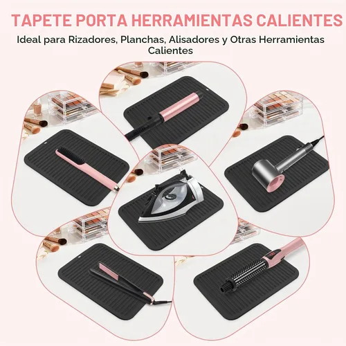 Vista 6 de Alfombrilla de silicona resistente al calor para herramientas Negro