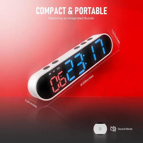 Vista 7 de Dienmern Remote Control Gym Clock Wall with Interval Timer, 9 Custom Modes Countdown Timer UP/Stopwatch, Workout Timer for Home