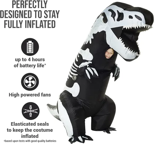 Vista 2 de Morphsuits Disfraz para niños de esqueleto GIGANTE hinchable, talla única