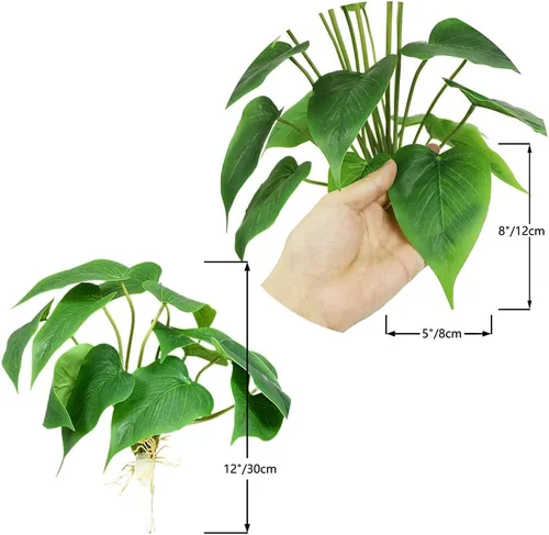 Vista 6 de 2 hojas artificiales de seda de lirio de cala, plantas artificiales de bonsái, plantas verdes para interiores y exteriores, hogar, oficina
