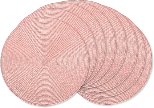 Vista 13 de AHHFSMEI Juego de 6 manteles individuales redondos trenzados de 15 pulgadas para mesas de comedor, tejido natural, resistentes al calor, color beige