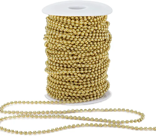 Vista 2 de Guirnalda de cuentas de perlas sintéticas para manualidades de 4mm rollo de hebra de perlas para decorar centros de mesa florales favor de fiesta