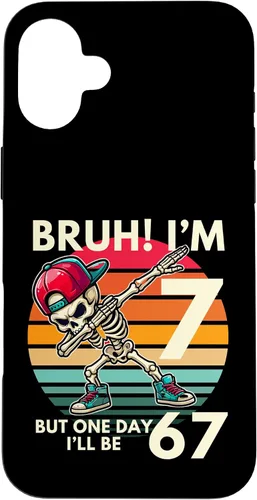 Vista 23 de Bruh I'm 7 But One-Day I'll Be 67 Retro 7th Birthday Kids Case for iPhone 17