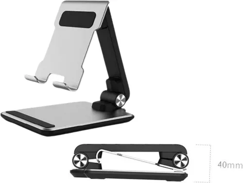 Vista 6 de JBGold Soporte para teléfono celular, totalmente plegable, ajustable, color negro