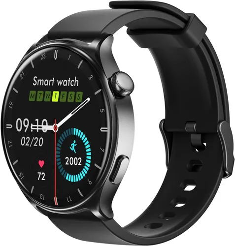 Vista 7 de YMS Reloj inteligente para mujer, Android, los mejores relojes de fitness impermeables para hombres (respuestas/hacer llamadas), frecuencia Negro