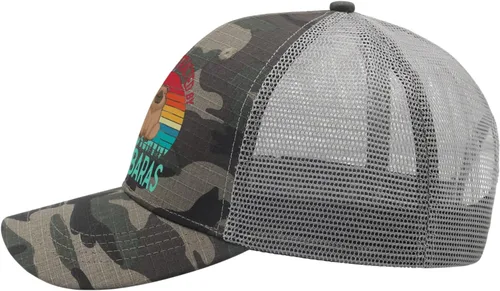 Vista 3 de Gorra de béisbol fácil de distraer con Capybaras, gorra de béisbol vintage para hombre