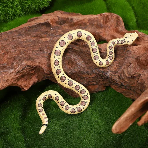 Vista 8 de Ipetboom Juguete de serpiente de cascabel de goma, serpiente espeluznante, 1 pieza de simulación de serpiente de Halloween, serpiente falsa, juguete