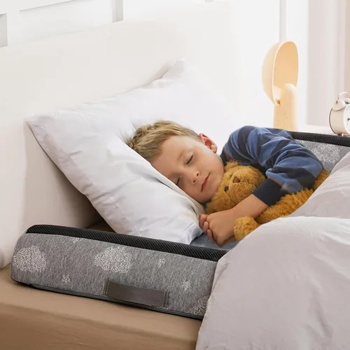 Vista 8 de Protectores de riel de cama para niños pequeños con almohadilla, protector de parachoques plegable de espuma con almohadillas dobles
