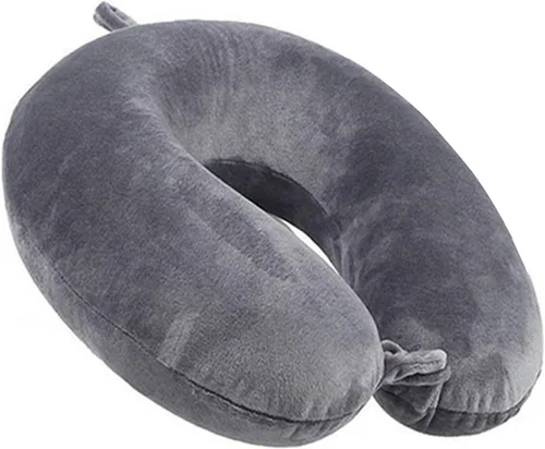 Vista 5 de GDEOUP Almohada de viaje - Almohada cervical de espuma viscoelástica, almohada de apoyo para el cuello, lujosa compacta y ligera de empaque rápido