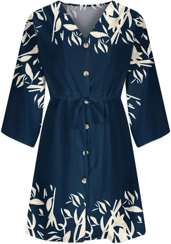 Vista 3 de FQZWONG Ropa de resort para mujer, vestido hawaiano con vuelo, elegante, para fiesta, bohemio, sexy, playa, vacaciones