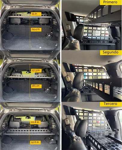 Vista 4 de para Jeep Grand Cherokee WJ 1999-2004 Panel de Almacenamiento Modular de Rejilla de Modificación de Malla Molle para el Maletero Trasero de Aleación