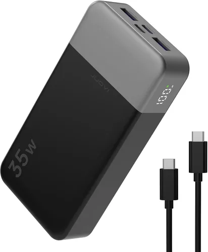 Vista 15 de JUOVI Banco de energía de carga rápida 10000mAh 35W Cargador portátil Paquete de batería pequeño con PD 3.0 y QC 4.0 Tipo-C USB-A Entrada Salida