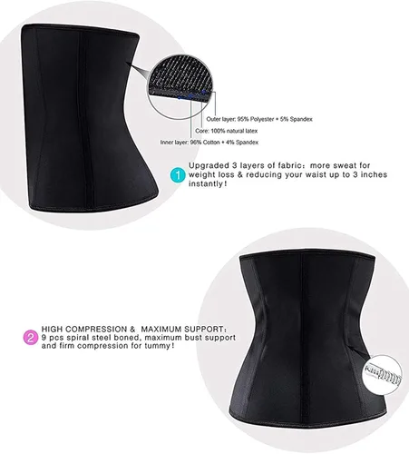 Vista 5 de YIANNA Underbust Corsé deportivo modelador de figura de látex para mujer