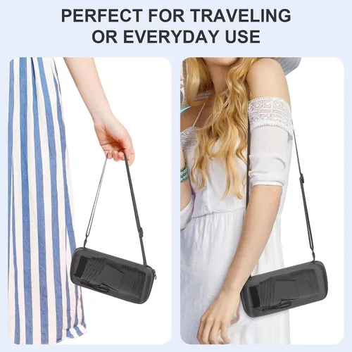 Vista 3 de LEAGERA Paraguas de viaje compacto con estuche, pequeño mini paraguas para bolso, diseño ligero y pequeño portátil, perfecto para sombrilla al aire