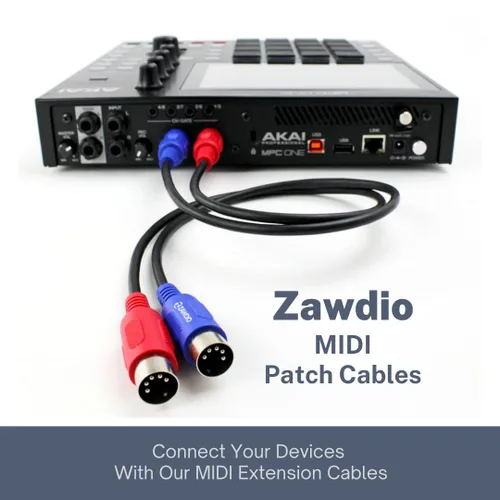 Vista 2 de Juego de cables de conexión MIDI de 2 a 5 pines DIN macho a macho de 18 pulgadas