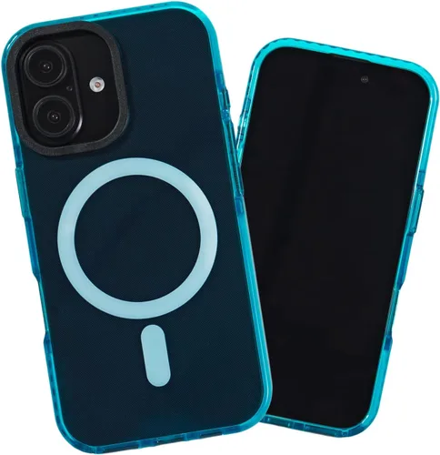 Vista 70 de SteepLab Funda de barrera para iPhone 13, protección de 360 grados que absorbe impactos con bisel elevado y colores llamativos (cielo azul brillante)
