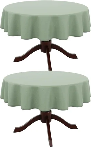Vista 38 de AUSSPVOCT 2 manteles de lino texturizado para mesa rectangular, 52 x 70 pulgadas, mantel rectangular impermeable, lavable, tela para mesa