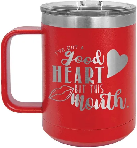 Vista 5 de Taza de café de 15 onzas con tapa superior deslizante, con aislamiento, ideal para regalo de cumpleaños o Navidad de mujeres y hombres