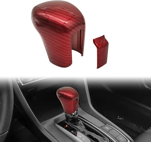 Vista 8 de Funda de Decoración de Cambio Negra para Transmisión Automática, Accesorios de Adorno para Palanca de Cambio Compatible con Honda Civic de 10ª