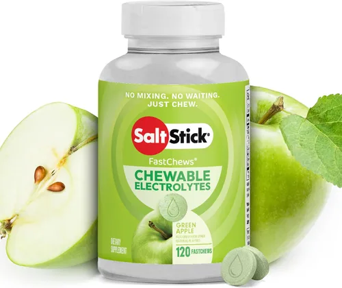 Vista 18 de SaltStick Electrolyte FastChews con cafeína – 60 tabletas masticables Citrus Burst – Tabletas de sal para correr e hidratar, masticables