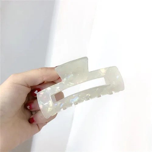 Vista 6 de 4 piezas de pinzas para el cabello, pasadores de cabello de acetato en forma de plátano, pinzas de mandíbula de mariposa francesa, horquilla