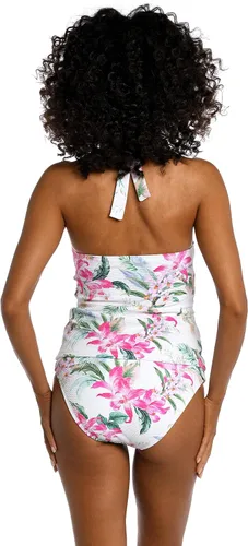 Vista 2 de Top de traje de baño tankini con cuello en V, Oro