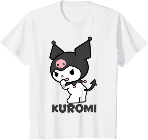 Vista 19 de Sanrio Kuromi - Camiseta con logotipo en la parte trasera Gris Oscuro