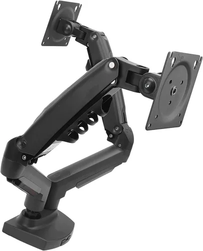 Vista 7 de Zunate Adjustable Double Screen Stand for 17-27inch Screens, Telescopic Rotating Desk Mount for Gaming and Work, Aluminum Alloy