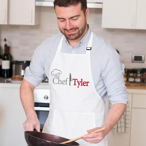 Vista 7 de Delantal de Chef para Hombres y Mujeres, Delantales Personalizados para Adultos para Mujeres y Hombres, Regalos Personalizados de Horneado