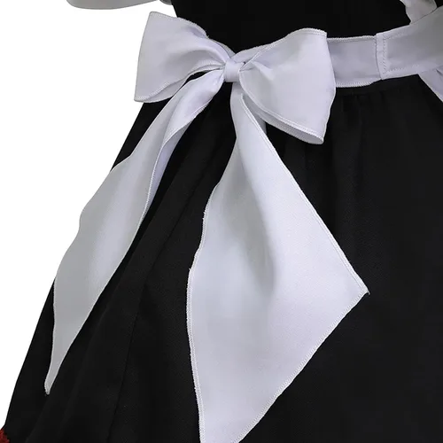 Vista 8 de CRFASIBE Vestidos de sirvienta de anime francés delantal de sirvienta, disfraz de cosplay
