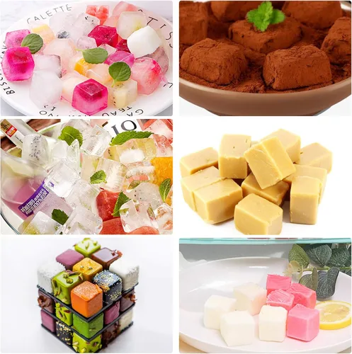 Vista 3 de Mity Rain Moldes de silicona cuadrados de trufa de chocolate y caramelo duro de 40 cavidades