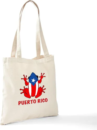 Vista 6 de CafePress Puerto Rico PR Coqui Tote Bag Bolsa de lona natural, bolsa de compras reutilizable
