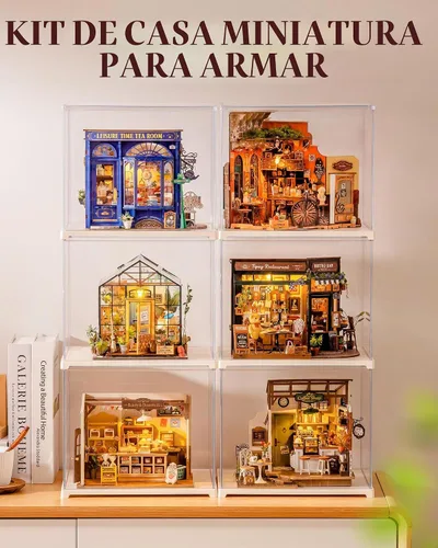 Vista 8 de Rolife - Kit de bricolaje de casa de muñecas en miniatura para adultos, kit de casa de muñecas de madera mini, kits de construcción de diorama