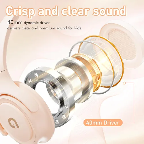 Vista 4 de ADOOPE - Auriculares para niños con cable, conector de 3,5 mm, control de volumen seguro de 85/94 dB, micrófono incorporado, auriculares