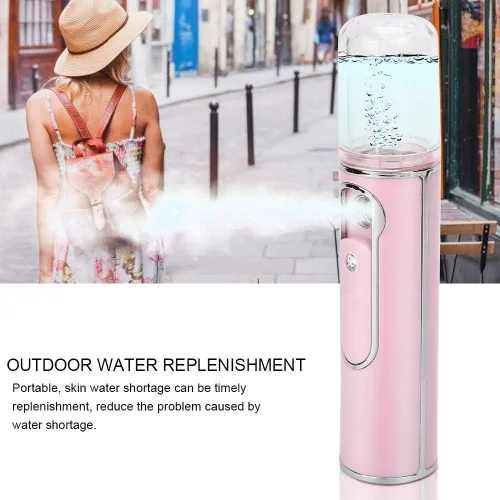 Vista 5 de Facial Mister Portátil Mini Cool Mist Práctico Pulverizador Profesional Atomización Humidificador Facial Vapor Facial Hidratante e Hidratante Spa