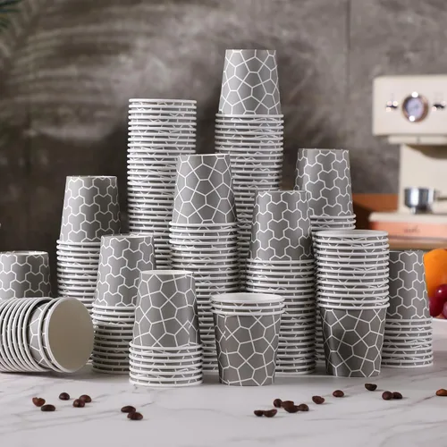 Vista 6 de Paquete de 600 unidades de tazas de papel de 4 oz, tazas de café desechables sin fugas de 4 oz, tazas de papel seguras para alimentos para espresso