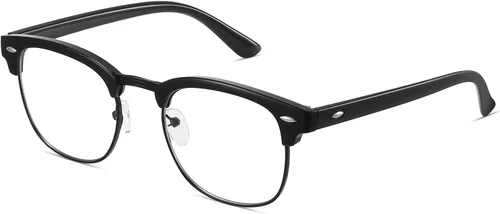 Vista 22 de racico Blue Light Glasses for Men Computer - Gaming Blocking Anti Eyestrain UV Clear Lens Vintage Half Frame Fake Eyeglasses