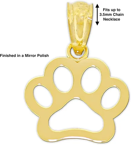 Vista 4 de CA CHARMAMERICA Colgante de pata de perro de oro Oro amarillo macizo de 10 quilates Joyas de pata de perro
