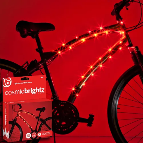 Vista 9 de Brightz CosmicBrightz - Cuerda de luz LED para marco de bicicleta, cuerda de 6.5 pies, funciona con pilas con interruptor de encendido/apagado