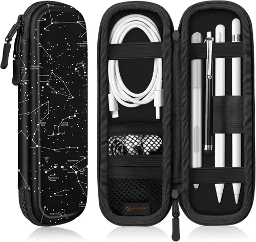 Vista 23 de Fintie - Funda de piel sintética para Apple Pencil Pro, USB-C/1ª/2ª generación Lightweight Protective Bag, Anti-Scratch, Fits Pen, USB Cable &