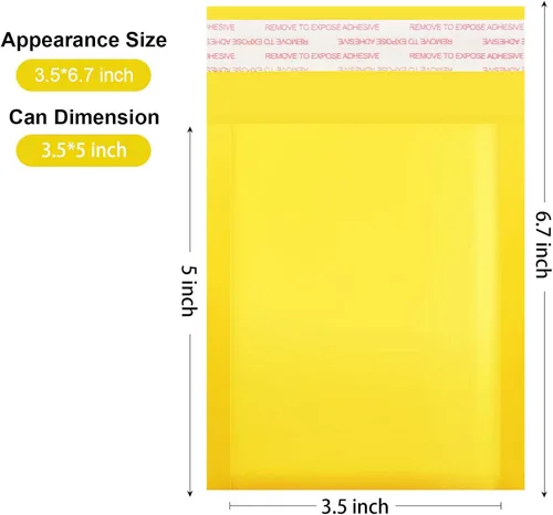 Vista 2 de packbabol Sobres de burbujas de papel kraft 3.5x5 Pulgadas 50 Pack, sobres autoadhesivos de papel para embalaje, sobres de adhesión fuerte, pequeñas
