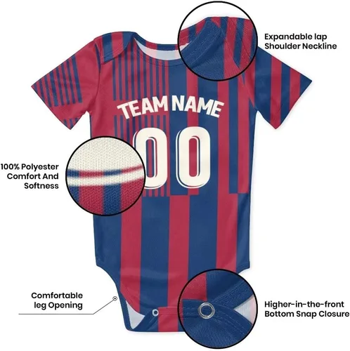 Vista 5 de Body de fútbol personalizado para bebé, camiseta de fútbol para niños pequeños, número de nombre personalizado