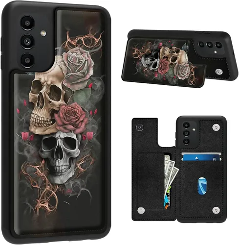 Vista 14 de BVDIKMI Funda para Samsung Galaxy A13 5G con ranura para tarjetero, funda de piel sintética, doble cierre magnético y cubierta duradera a prueba