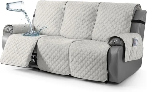 Vista 24 de TAOCOCO - Funda antideslizante para silla reclinable, funda para sofá, funda para silla reclinable pequeña con correas elásticas, protector