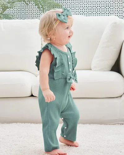 Vista 3 de Mioglrie Ropa de bebé recién nacida, monos de una pieza, ropa de manga corta, ropa de verano para bebé