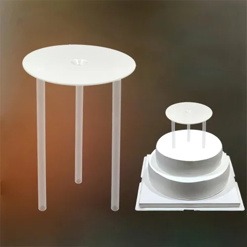 Vista 5 de Soporte para pasteles de boda, soporte para pasteles blancos, soporte de doble capa para tartas de plástico PP de grado alimenticio, soporte