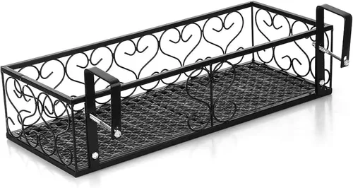 Vista 7 de Saim Estante grande para colgar plantas, macetas de metal con ganchos, cubo de flores para balcón, jardín, ventana, porche, patio