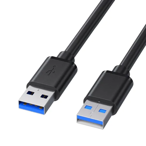 Vista 5 de Cable USB A a A: cable USB 3.0 de alta resistencia de 7 pies USB A a USB A macho a macho de doble extremo USB a USB compatible con cajas de disco