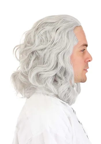 Vista 4 de Peluca Clásica para Disfraz de Adulto de Ben Franklin Multicolor